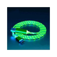 Кабель светящийся для зарядки телефона Type-C для Samsung A515 Galaxy A51 (зеленый)