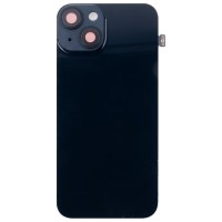 Задняя крышка для iPhone 14 стеклом камеры Черный (стекло, MagSafe ориг. шлейф, логотип) - Премиум