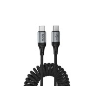 Кабель USB - MicroUSB Hoco X121 (2.4A, 1.5 м, пружина) Черный
