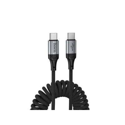 Кабель USB - MicroUSB Hoco X121 (2.4A, 1.5 м, пружина) Черный