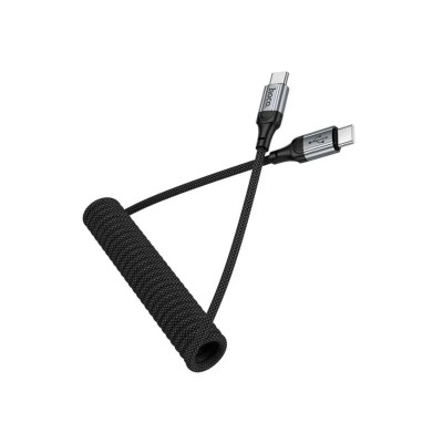 Кабель USB - MicroUSB Hoco X121 (2.4A, 1.5 м, пружина) Черный