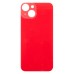 Задняя крышка для iPhone 14 Красный (стекло, широкий вырез под камеру, логотип)