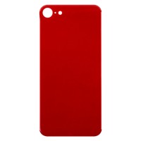 Задняя крышка для iPhone 8 Красный (стекло, широкий вырез под камеру, логотип)