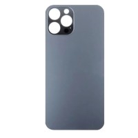 Задняя крышка для iPhone 12 Pro Max Серый (стекло, широкий вырез под камеру, логотип) - Премиум
