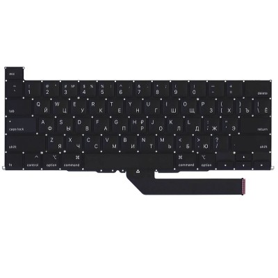 Клавиатура для ноутбука MacBook Pro 16" A2141 (2019, прямой Enter RU) Черная