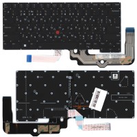 Клавиатура для ноутбука Lenovo ThinkPad T14s Gen 4 черная с подсветкой