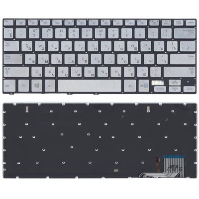 Клавиатура для ноутбука Samsung NP730U3E серебро с подсветкой p/n: BA75-04603C, BA75-04469K