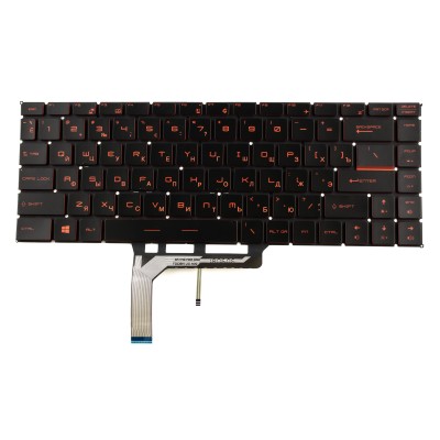 Клавиатура для ноутбука MSI WS65 c подсветкой красные буквы p/n: NSK-FDABNб, 9Z.NEVBN.A0R