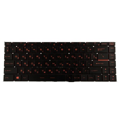 Клавиатура для ноутбука MSI GF63 красная с подсветкой p/n: NSK-FDDBN, 4B+NEV02.031-A01