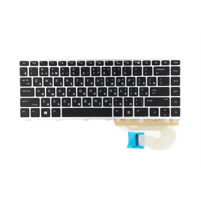 Клавиатура для HP 740 G5 Черная с серой рамкой p/n: V162726B1