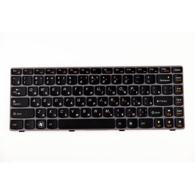 Клавиатура для ноутбука Lenovo IdeaPad Z470 серая рамка p/n: 25-012136