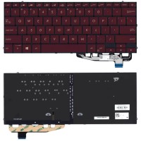 Клавиатура для Asus UX391FA Красная с подсветкой p/n: 0KNB0-2609US00, 0KN1-4Q1US12