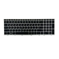 Клавиатура для HP 755 G4 Cеребристая рамка без подсвети p/n: 821157-271, HPM14N56R0J9301