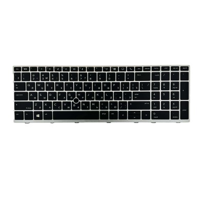 Клавиатура для HP 755 G3 Cеребристая рамка без подсвети p/n: 821157-271, HPM14N56R0J9301