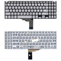 Клавиатура для Asus F509 Серебро с подсветкой