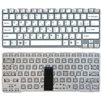 Клавиатура для ноутбука Sony SVE14A Белая с голубым p/n: 9Z.N6BBF.D0R, 149115111RU, 9Z.N6BBF.R0