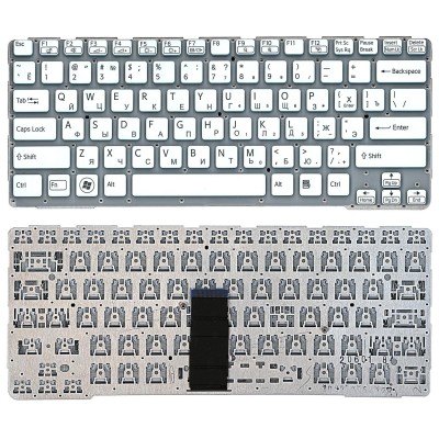 Клавиатура для ноутбука Sony SVE14A Белая с голубым p/n: 9Z.N6BBF.D0R, 149115111RU, 9Z.N6BBF.R0