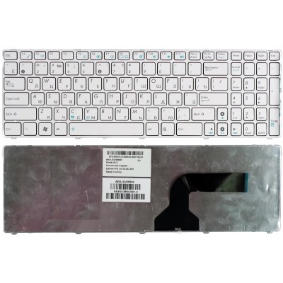 Клавиатура для Asus A52 Белая p/n: KJ3, NSK-UGC0R, NSK-UG60R