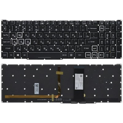 Клавиатура для ноутбука Acer Nitro 5 AN515-45 черная с подсветкой p/n: 045053D9K201 102-018K5LHA02 LG05P_N90B3L NKI1513177 PK133361C00