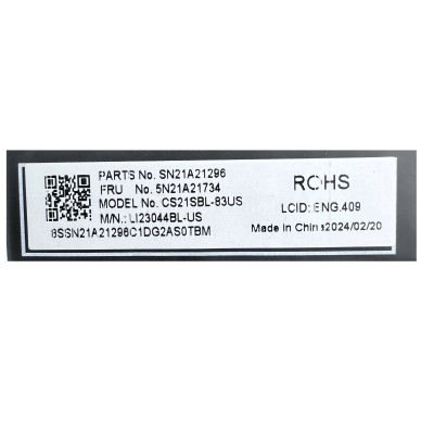 Клавиатура для ноутбука Lenovo ThinkPad L13 Gen3 без рамки p/n: SN21A21296, CS21SBL-83US NO.5N21A21734