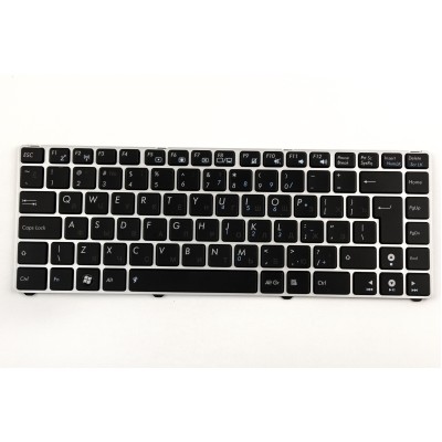 Клавиатура для ноутбука Asus Eee PC 1201/Asus Eee PC 1215/Asus UL20 Серая рамка p/n: 9J.N2K82.A0R, 9J.N2K82.B0R, 9J.N2K82.C0R