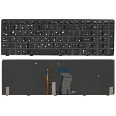 Клавиатура для ноутбука Lenovo IdeaPad Y580 c подсветкой p/n: 25-207343, 25207343, T4B8-RU, NSK-B55BC 0R