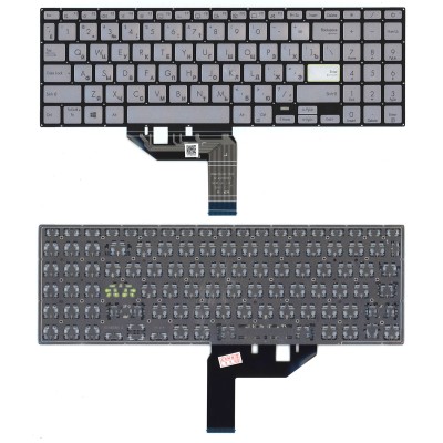 Клавиатура для Asus S533F Серебро p/n: 9Z.NG060M801, 0KNB0-F124US00, 12062894-0019190000793