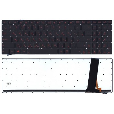 Клавиатура для Asus N56 горизонтальный Enter с подсветкой p/n: KNB0-6120RU00, 0KNB0-6621SK00
