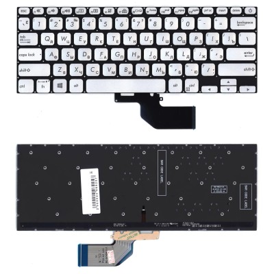 Клавиатура для Asus S13 S330FA серебристая с подсветкой p/n: 9Z.NFHBU.00R 0KNB0-1625RU00