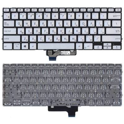 Клавиатура для ноутбука Asus UX431FA/Asus UM431D Серебро c подсветкой p/n: NSK-WRJBN_UA 9Z.NFKBN.J0V HQ21012305000