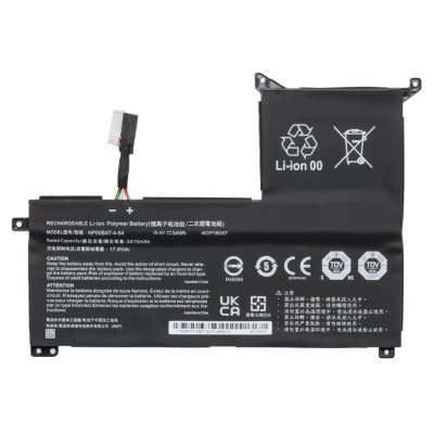 Аккумулятор для ноутбука Clevo (15.2V 3410mAh) p/n: NP50BAT-4-54