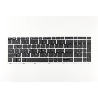 Клавиатура для HP Probook 470 G5 серебристая рамка p/n: L01028-001