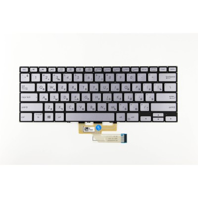 Клавиатура для ноутбука Asus UM462DA Серебро с подсветкой p/n: 0KNB0-262NUS00, AEBKRU00010, NSK-WR2BQ, 019Z.NFKBQ.201, APIC0KNB0-262NUS00, 11913N1187BL