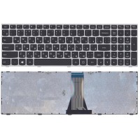 Клавиатура для ноутбука Lenovo G50-70 cеребристая рамка p/n: 25214725, MP-13Q13US-686