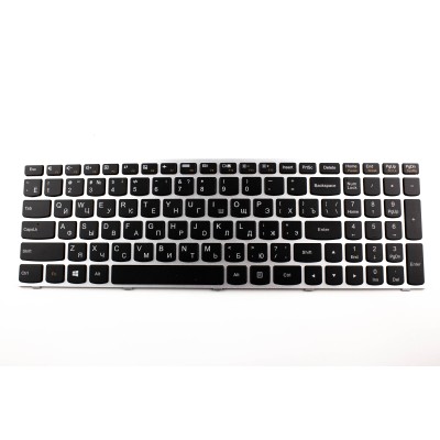 Клавиатура для ноутбука Lenovo G50-70 cеребристая рамка p/n: 25214725, MP-13Q13US-686