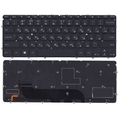 Клавиатура для ноутбука Dell XPS 12 Черная с подсветкой p/n: MP-11C73SUJ698W, PK130S71B05