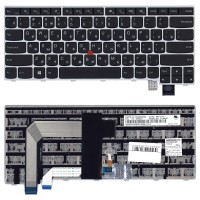 Клавиатура для ноутбука Lenovo T460 Yoga 14 с серебристой рамкой p/n: 00UR200, 57Y005A, SN20J35624