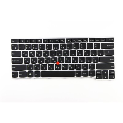 Клавиатура для ноутбука Lenovo T460 Yoga 14 с серебристой рамкой p/n: 00UR200, 57Y005A, SN20J35624
