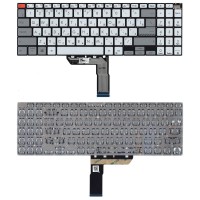 Клавиатура для Asus VivoBook PRO 16 M7600QA Серебро без подсветки p/n: 0KNB0-560XRU00, AEXJD701040