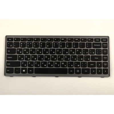 Клавиатура для ноутбука Lenovo S410P Черная с серой рамкой p/n:9Z.NAASW.L0R, 25213957