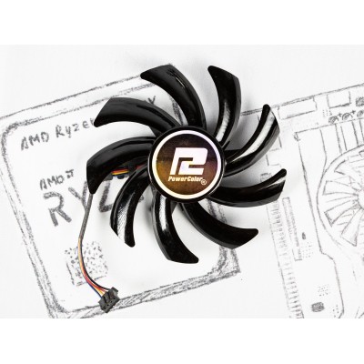 Вентилятор для видеокарты PowerColor RX 5700 ⌀85мм S 40mm T129215SU №1