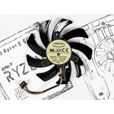 Вентилятор для видеокарты PowerColor RX 5700 ⌀85мм S 40mm T129215SU №1