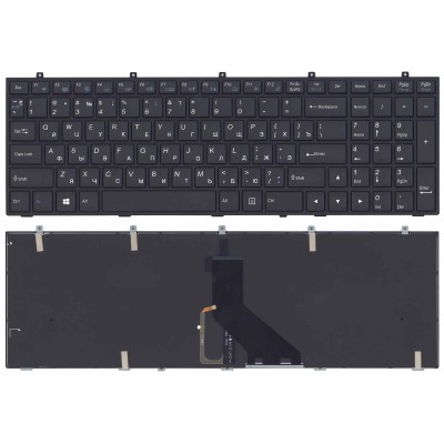 Клавиатура для ноутбука DNS Clevo W350 рамка c подсветкой p/n: MP-13H83USJ430B4, CNY-WJ