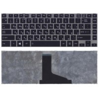 Клавиатура для ноутбука Toshiba L840 Черная + серая рамка подсветка p/n: 9Z.N7SSQ.001