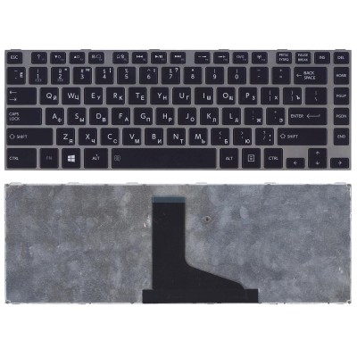 Клавиатура для ноутбука Toshiba M840 Черная + серая рамка подсветка p/n: 9Z.N7SSQ.001