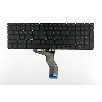 Клавиатура для ноутбука HP M6-AQ Черная с зеленой подсветкой p/n: 809031-251, V150646CS1, JMOBES971,15-AB121d AB525TX TPN-Q173 BEFVK3A5W3000C BG37B2A5W9S05Z SG-59660-XUA SG-80770-XUA SG-84720-XUA SN6136 SN6143BL3 SN6143BLI V150646CK1