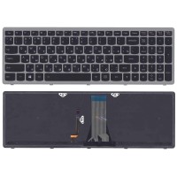 Клавиатура для ноутбука Lenovo G500S c подсветкой серая рамка p/n: T6E1, 25211080, 25211050