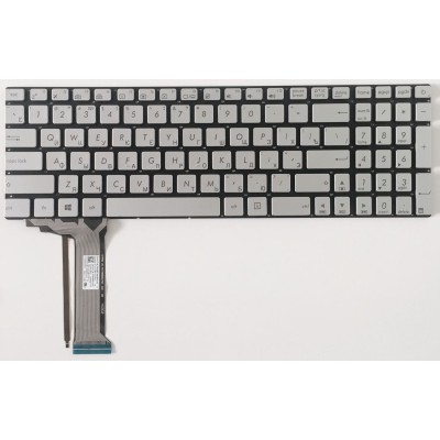 Клавиатура для ноутбука Asus G771 Серебристая с подсветкой p/n: 0KNB0-662BUI00, 9Z.N8BBC.P1D