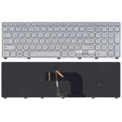 Клавиатура для ноутбука Dell 17-7000 Серебро без подсветки p/n: MP-13B53USJ442, 9Z.NAVBW.01D