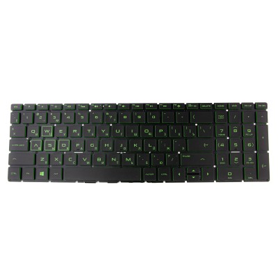 Клавиатура для HP 15-CX с зеленой подсветкой p/n: NSK-XN1LN